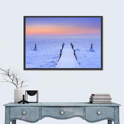 Frosted Jetty at Sunrise Wall Art
