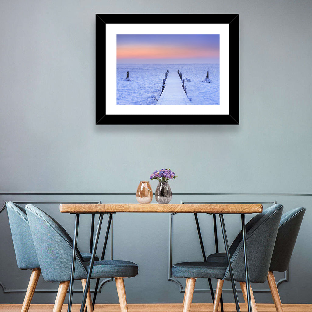 Frosted Jetty at Sunrise Wall Art