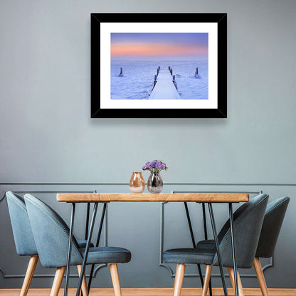 Frosted Jetty at Sunrise Wall Art