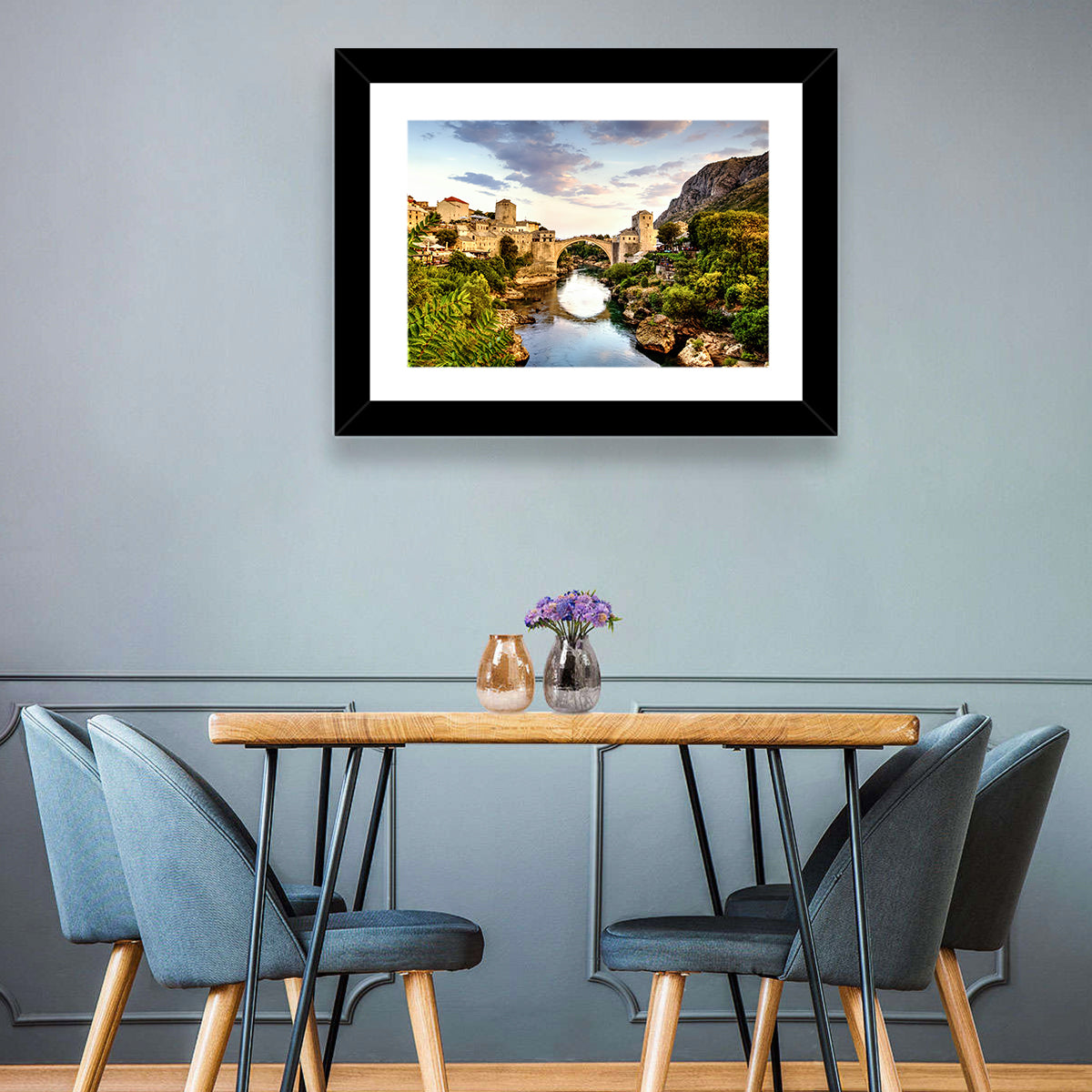 Stari Most Bridge, Mostar Wall Art in a room, landscape