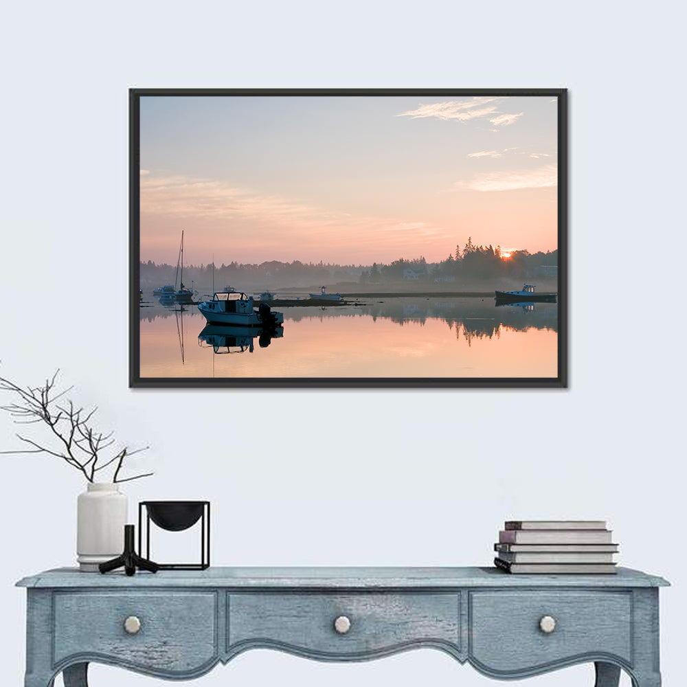 Bass Harbor Sunrise Wall Art in a room, landscape