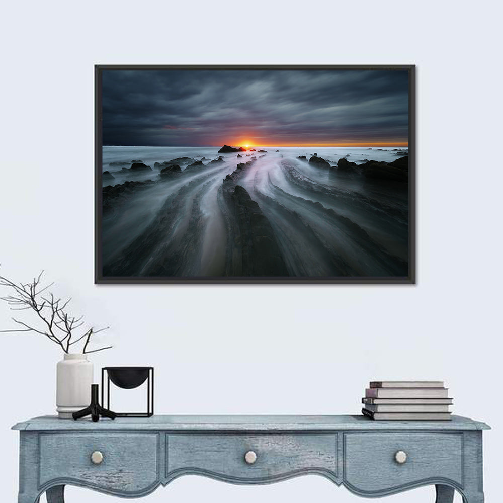 Barrika Beach Dusk Wall Art