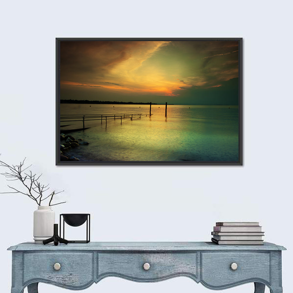 Lake Garda Sunset Pier Wall Art