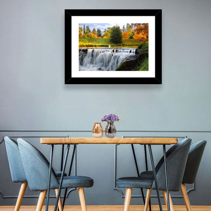 Autumn Forest Waterfall Wall Art