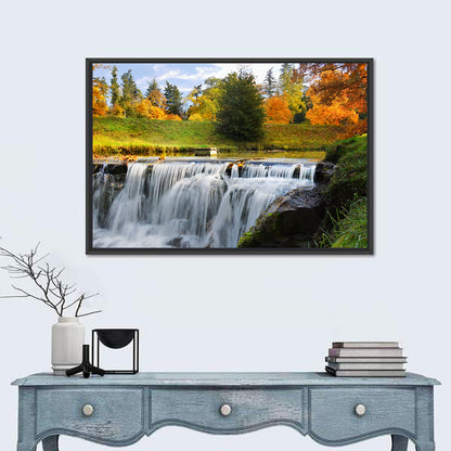 Autumn Forest Waterfall Wall Art