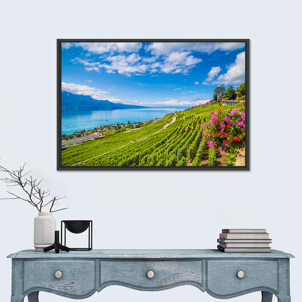 Lavaux Wine Region Wall Art in a room, landscape