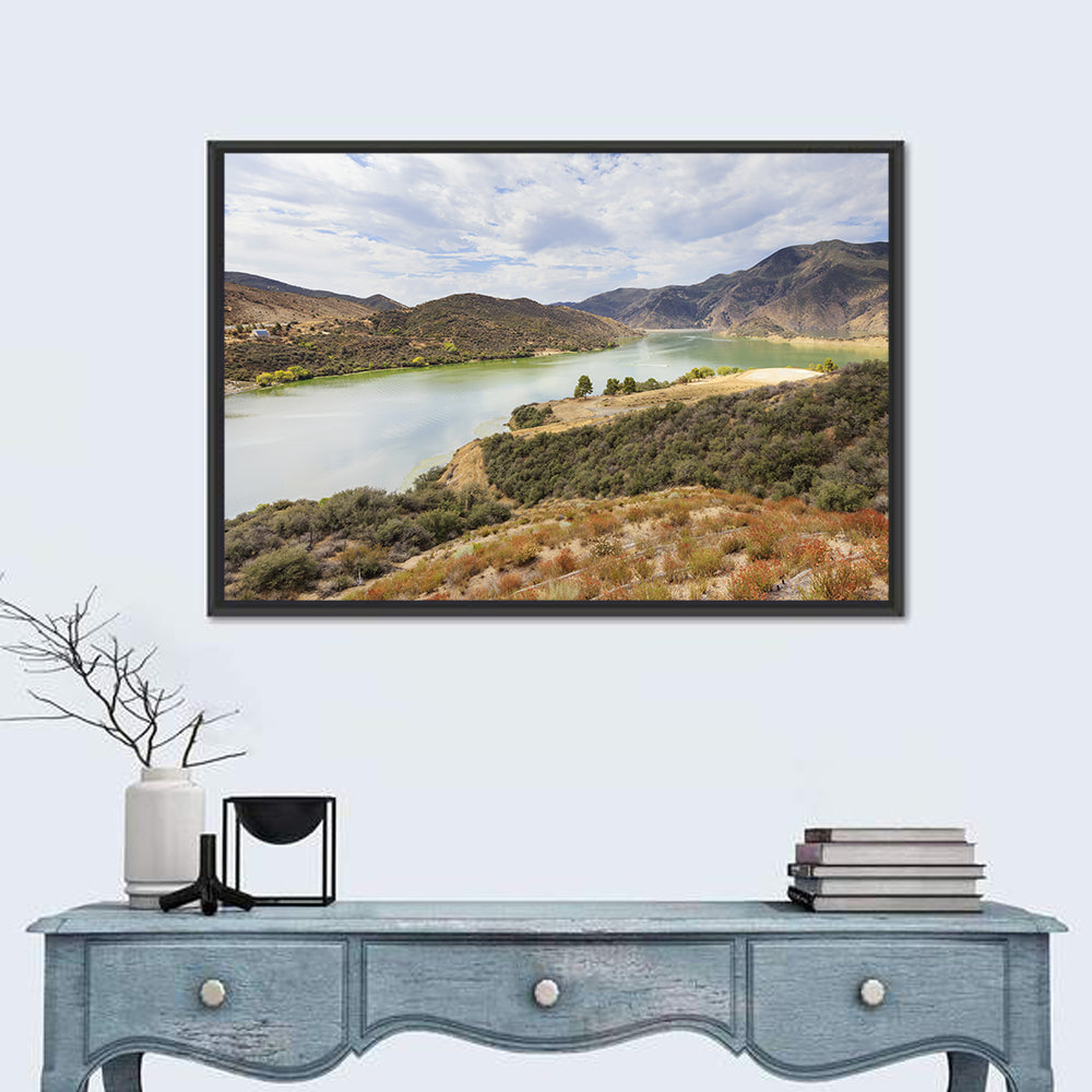 Pyramid Lake Vista Wall Art in a room, landscape
