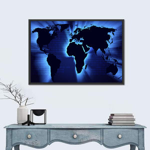 Glowing World Map Wall Art