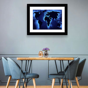 Glowing World Map Wall Art