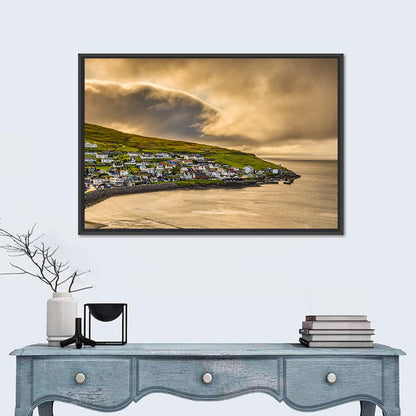 Coastal Village at Golden Hour Wall Art