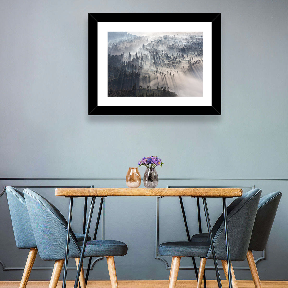 Misty Forest Sunrise Wall Art