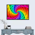 Rainbow Spiral Vortex Tunnel Wall Art