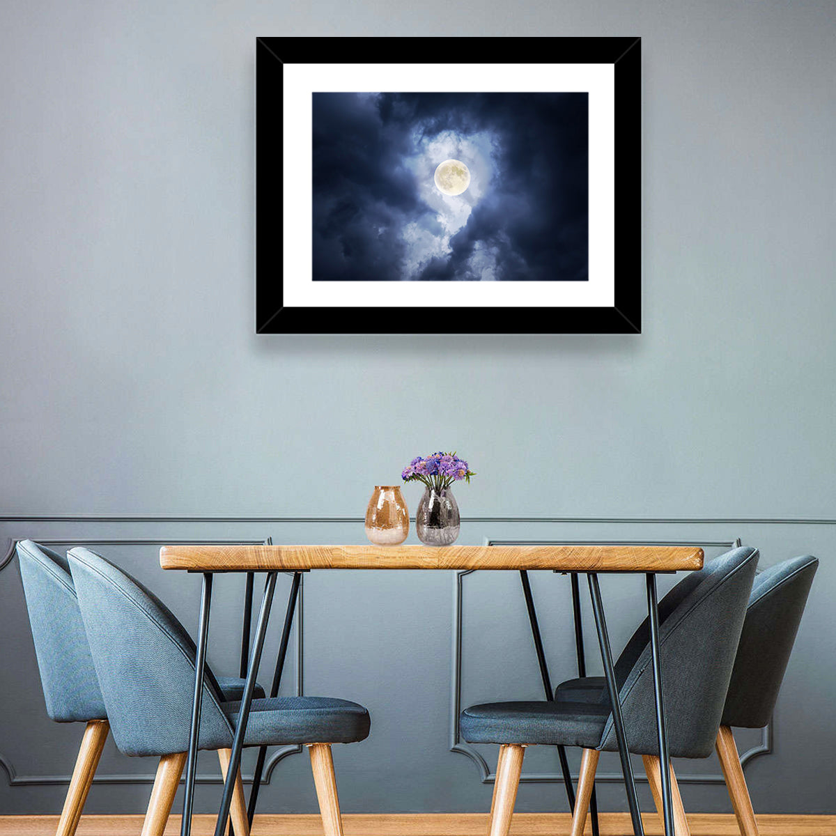 Supermoon Through Storm Clouds Wall Art