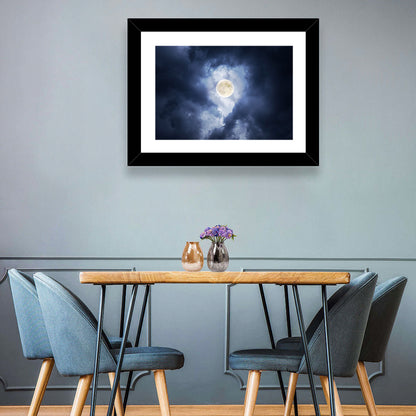 Supermoon Through Storm Clouds Wall Art