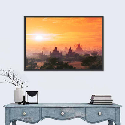 Bagan Pagodas at Sunset Wall Art