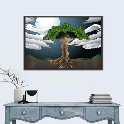 Moonlit Lovers Tree Wall Art