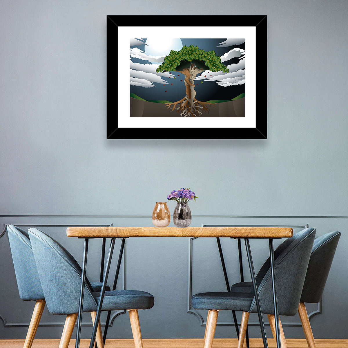 Moonlit Lovers Tree Wall Art