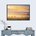 Misty Beach Horseback Riders Wall Art