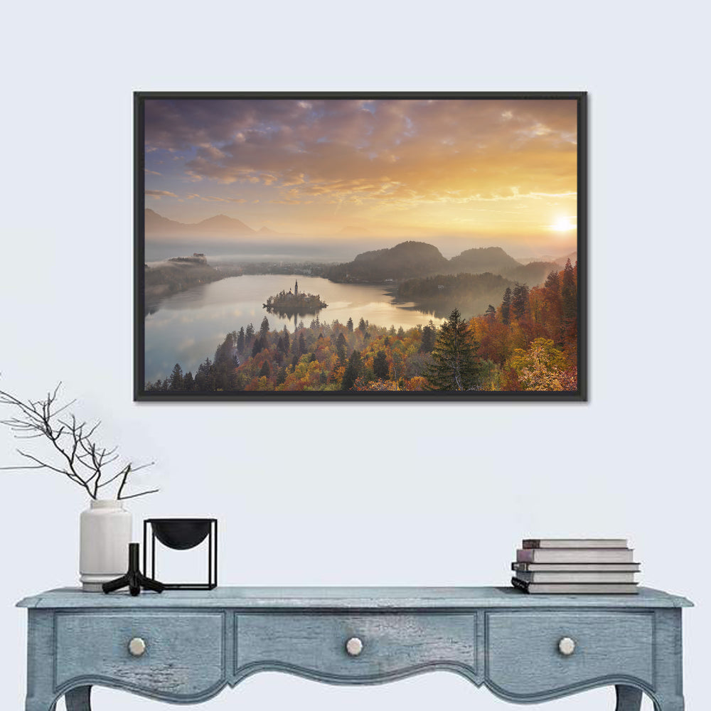 Autumn Morning at Lake Bled Wall Art