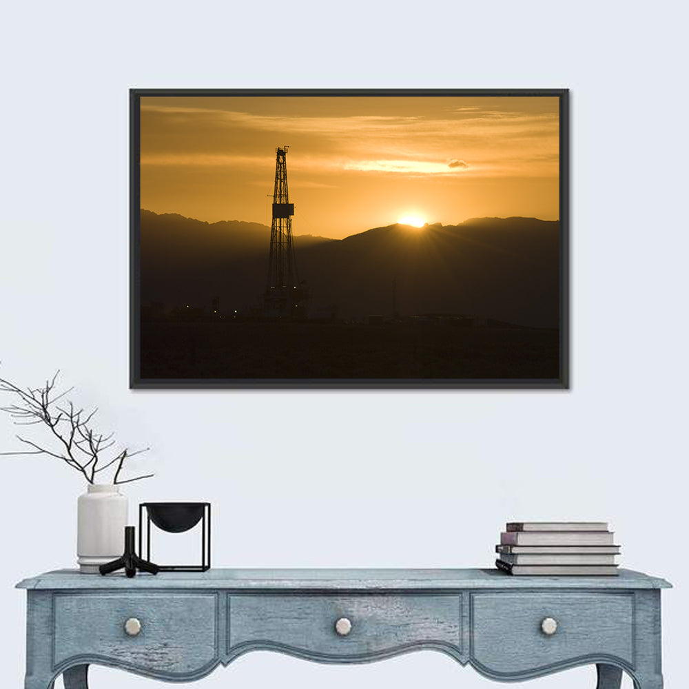 Sunrise Over Drilling Rig Wall Art