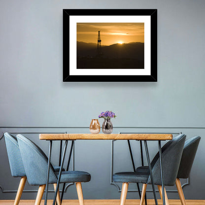 Sunrise Over Drilling Rig Wall Art