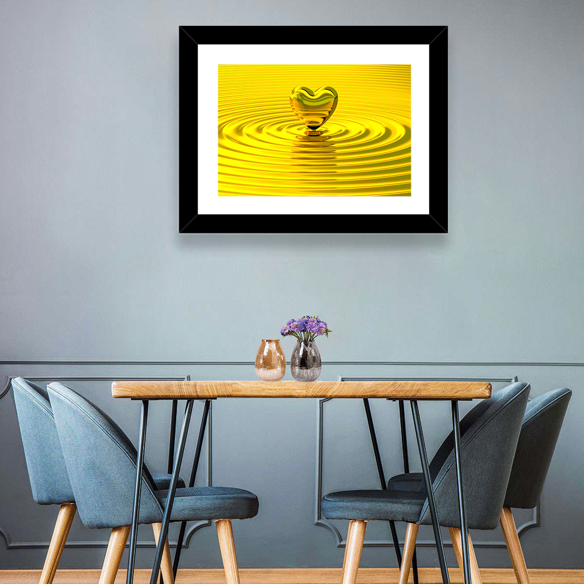 Golden Heart Ripples Wall Art