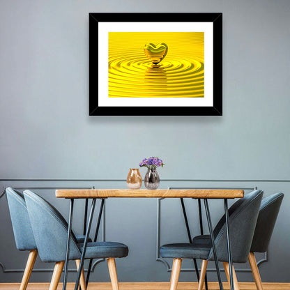 Golden Heart Ripples Wall Art
