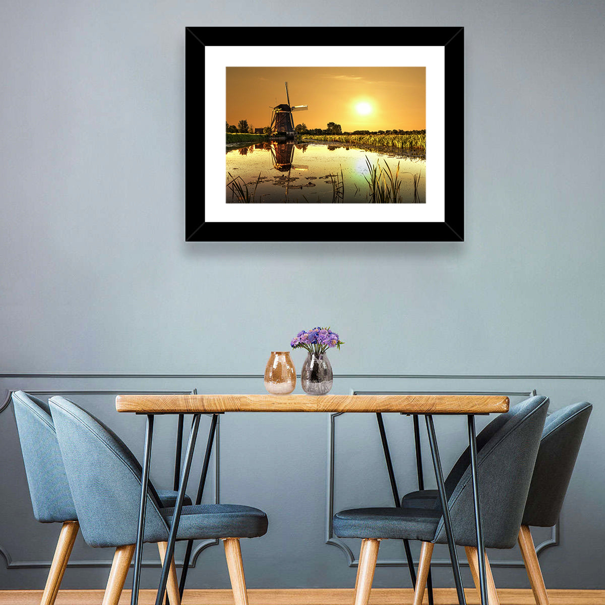 Dutch Windmill at Golden Hour Wall Art