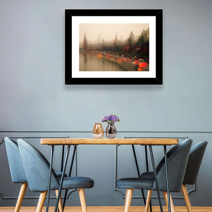 Foggy Moscow Kremlin at Dusk Wall Art
