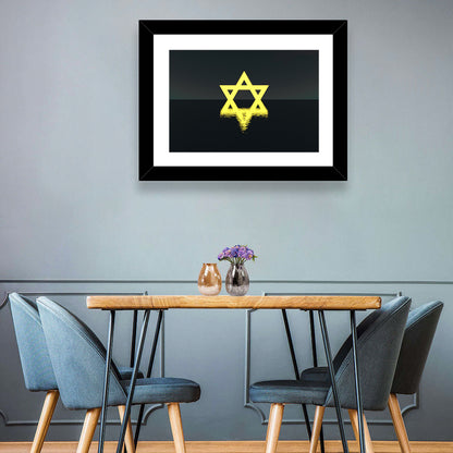 Glowing Star of David Reflection Wall Art