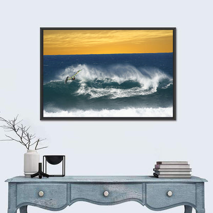 Windsurfer at Golden Wave Wall Art