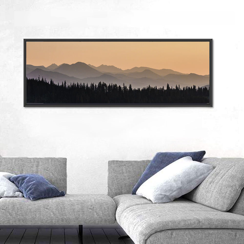 Lavender Mountain Ridge Silhouettes Wall Art