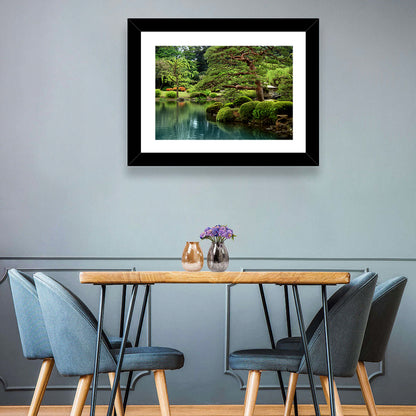 Pond & Bonzai Trees Wall Art