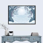 Winter Forest Path Illustration Wall Art