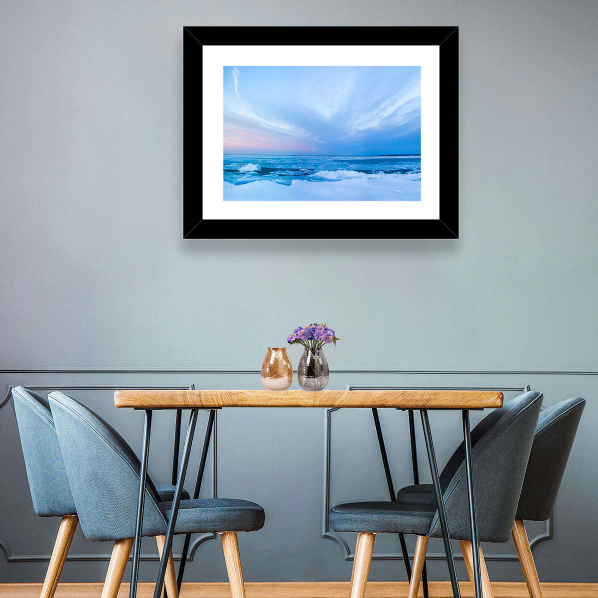 Frozen Blue Seascape Wall Art
