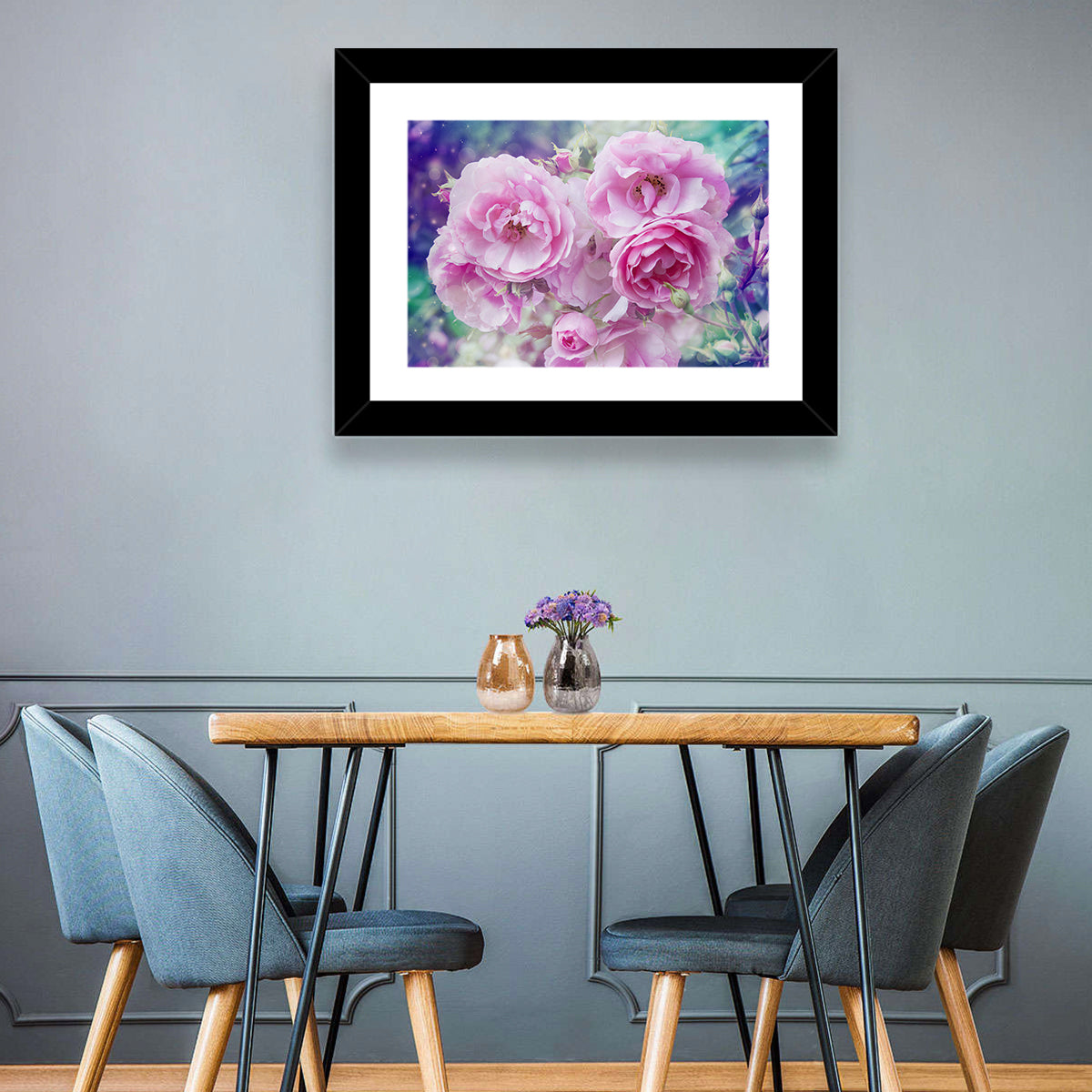 Springtime Pink Rose Cluster Wall Art