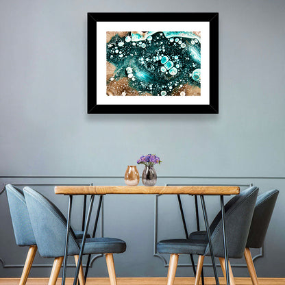 Teal Oil and Water Bubble Abstract Wall Art