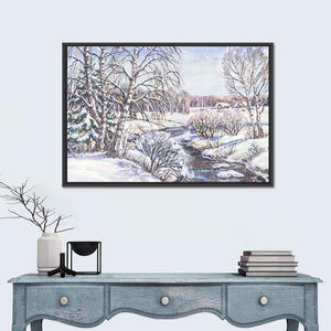 Rural Russian Winter Landscape Wall Art