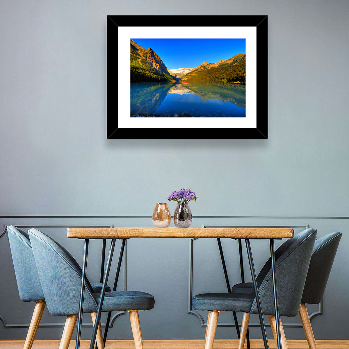 Lake Louise Canoe Reflection Wall Art