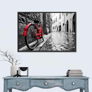 Retro Bicycle in Street Wall Art