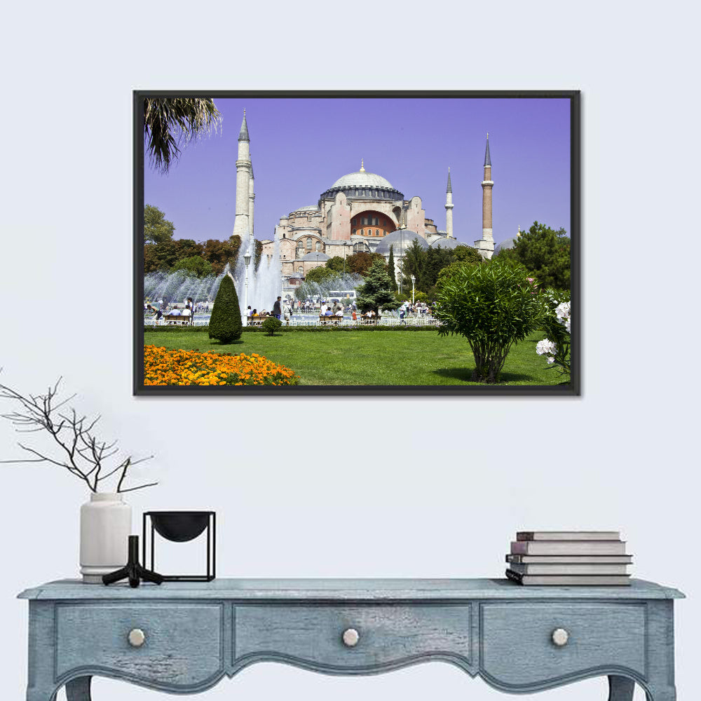 Hagia Sophia Fountain Gardens Istanbul Wall Art in a room, landscape