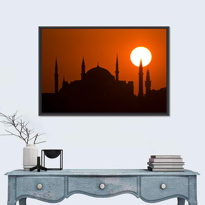 Hagia Sophia Silhouette at Sunset Wall Art