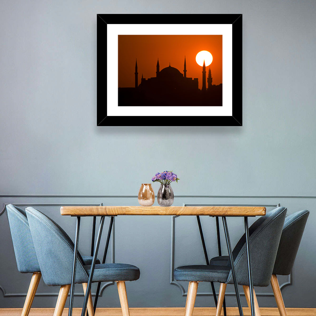 Hagia Sophia Silhouette at Sunset Wall Art