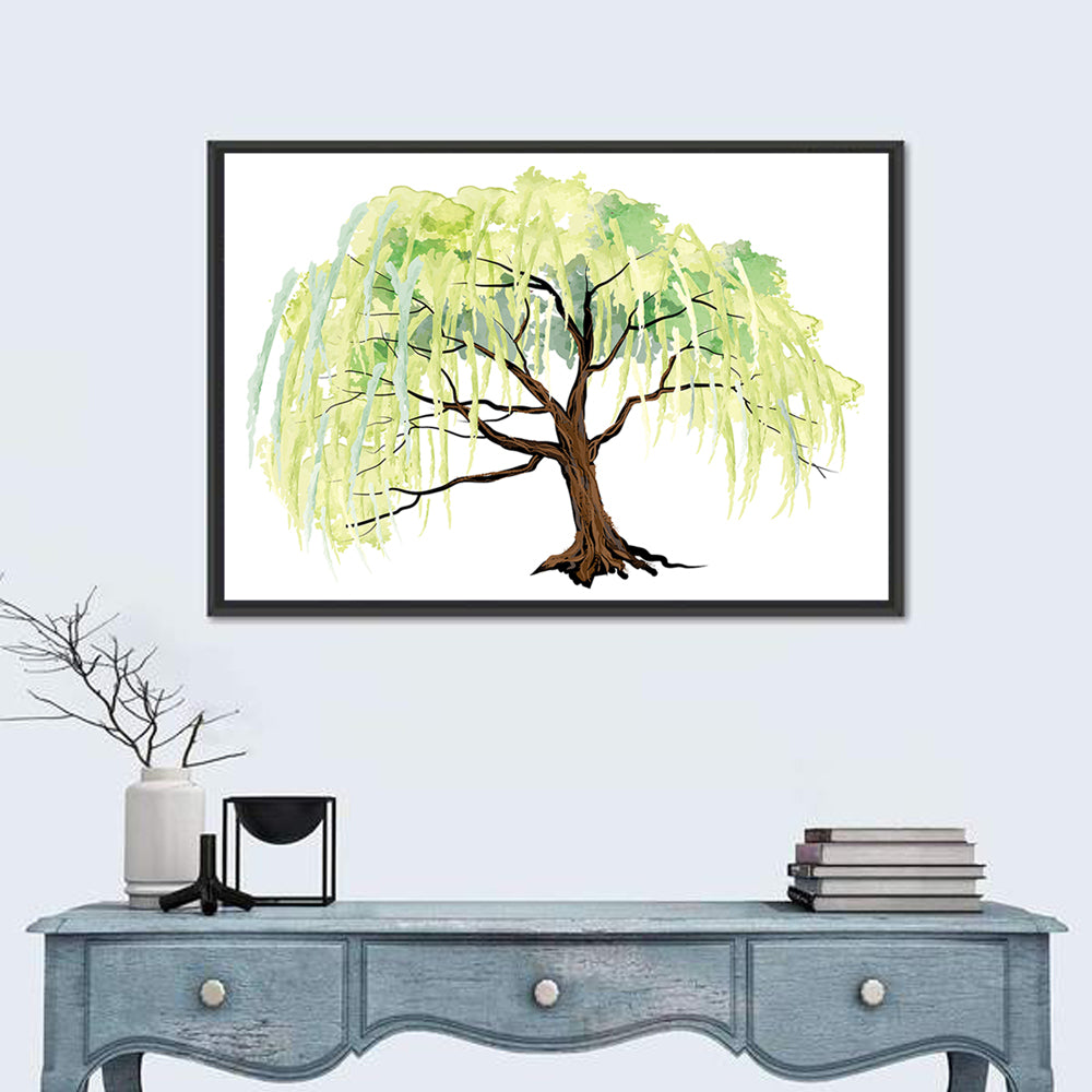 Weeping Willow Watercolor Sketch Wall Art