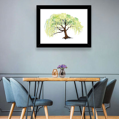 Weeping Willow Watercolor Sketch Wall Art