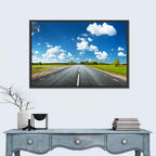 Asphalt Road Through Meadow Wall Art