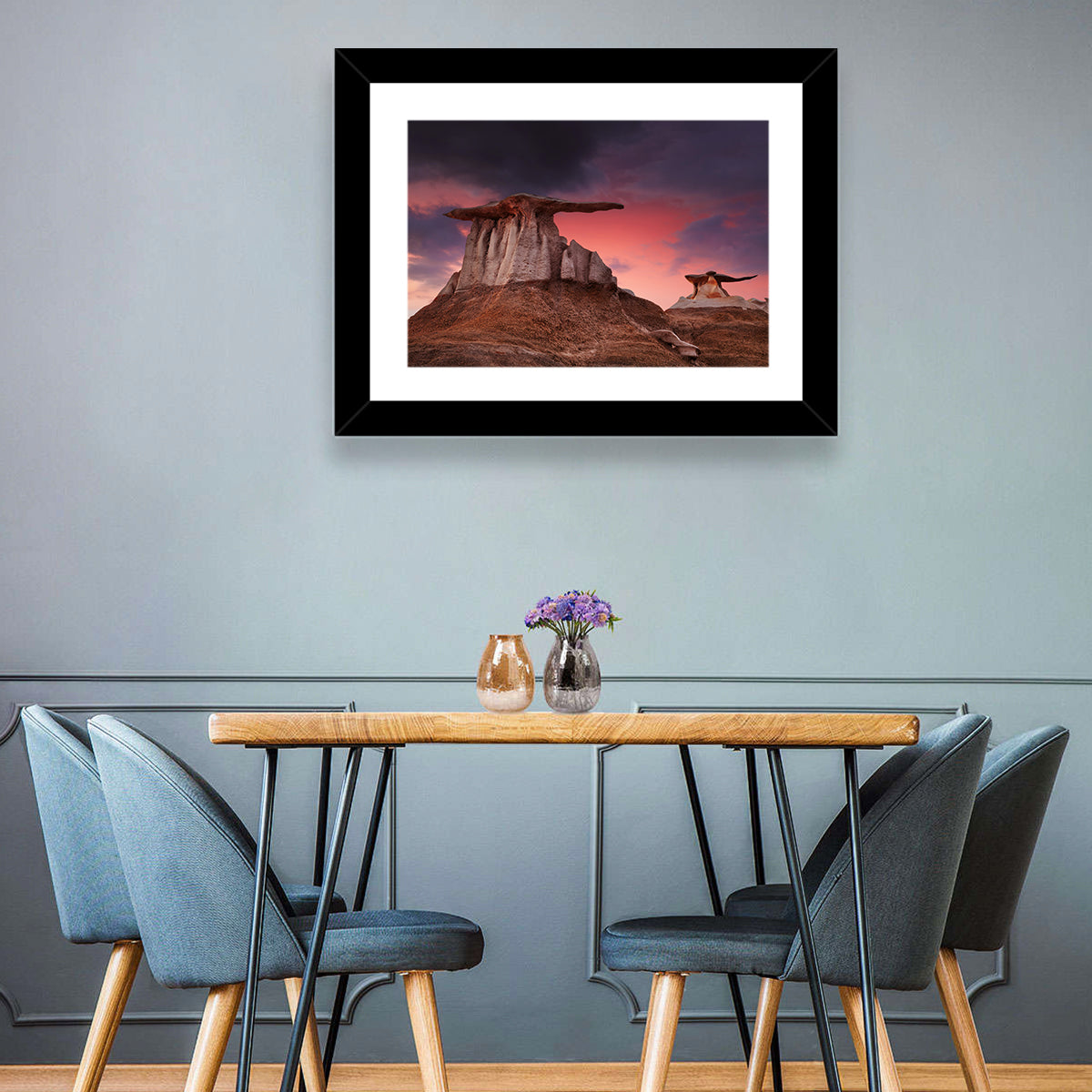 Wings Formation, Bisti Hoodoos Wall Art in a room, landscape