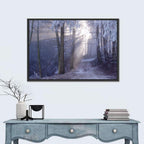 Frosted Forest Path at Dawn Wall Art