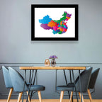 Colorful China Provinces Map Wall Art