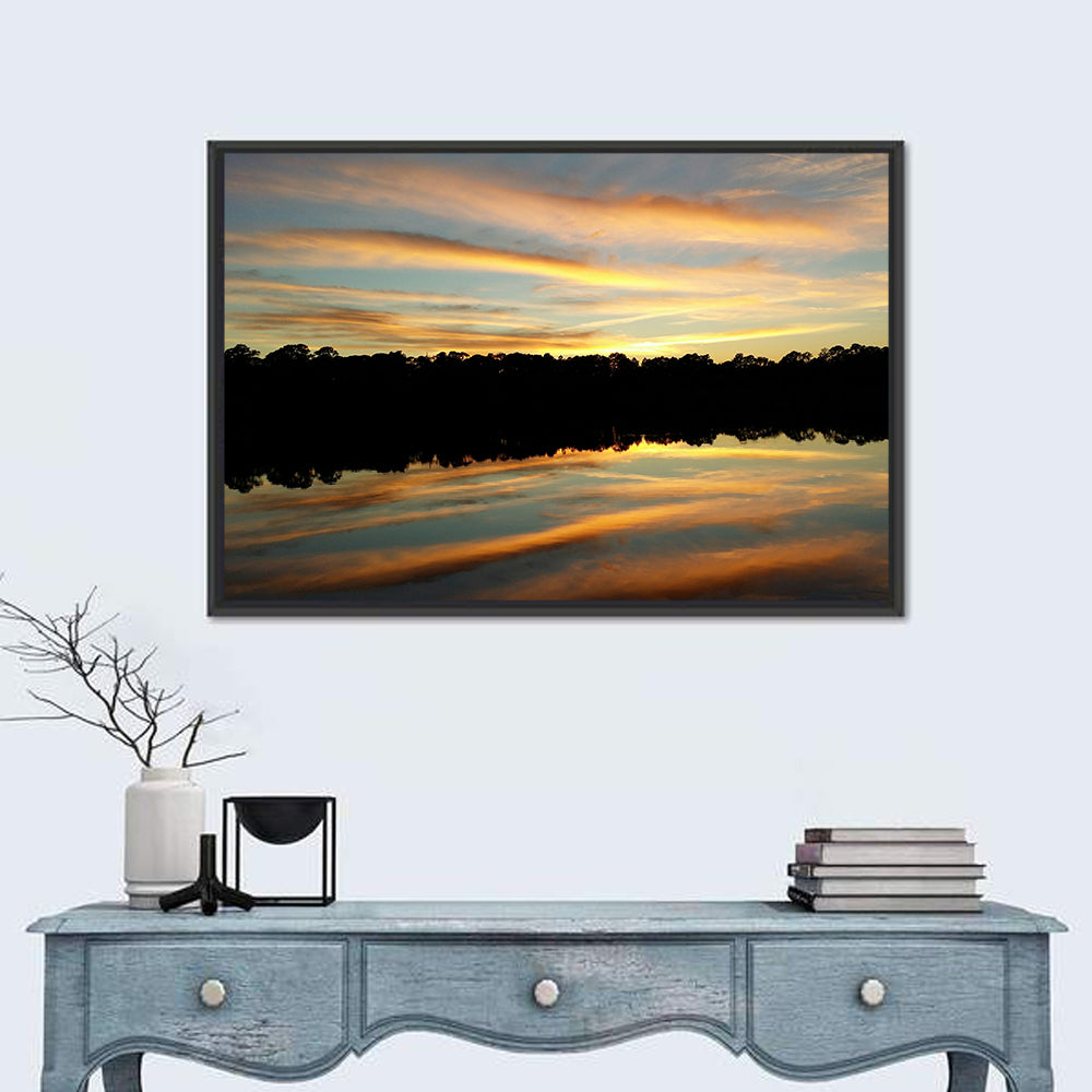 Lake Charles Golden Sunset Wall Art